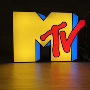 MTV Music Television Logo Light Box 3D Printed USB LED Lamp Decorative Neon Sign